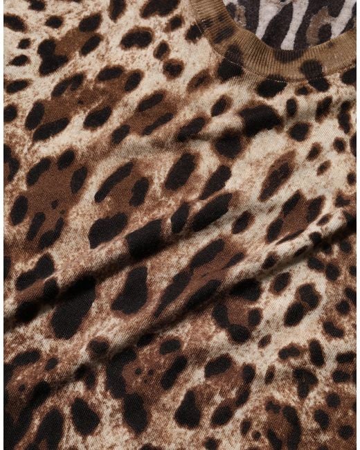 Dolce & Gabbana Brown Chic Leopard Silk Cashmere Sleeveless Top