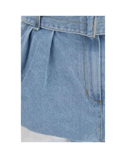 Magda Butrym Blue Cotton Bermuda Shorts