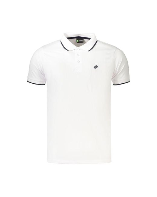 Lotto Leggenda White Polyester Men's Polo Shirt for men