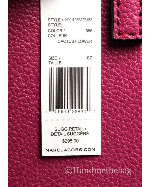 Marc Jacobs Pink Mini Grind Cactus Flower Pebbled Leather Crossbody Tote Bag