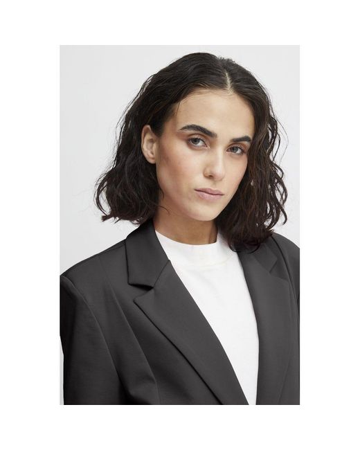 Ichi Black Recycled Polyester Suits & Blazer