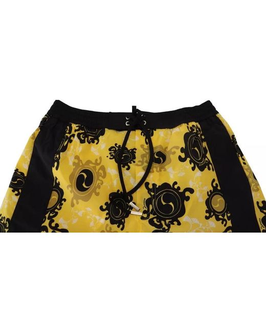 DSquared² Yellow Dsqua² Printed Beachwear Shorts Swimwear for men