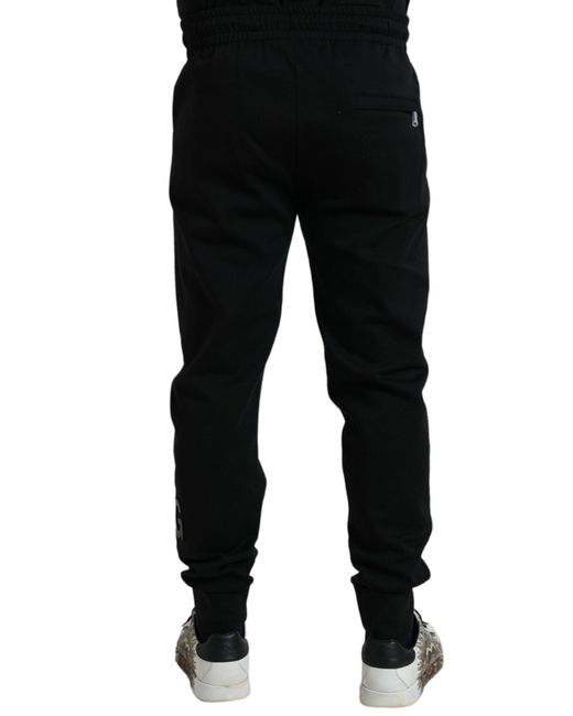 Dolce & Gabbana Black Cotton Blend Men Sweatpants Jogger Pants for men