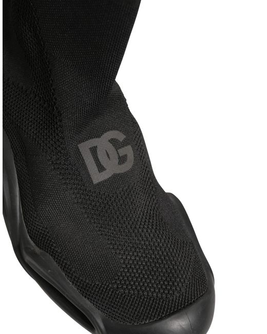 Dolce & Gabbana Black Slip On Wave Socks Men Sneakers Shoes for men