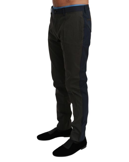 Dolce & Gabbana Black Stripes Trouser Cotton Pants for men