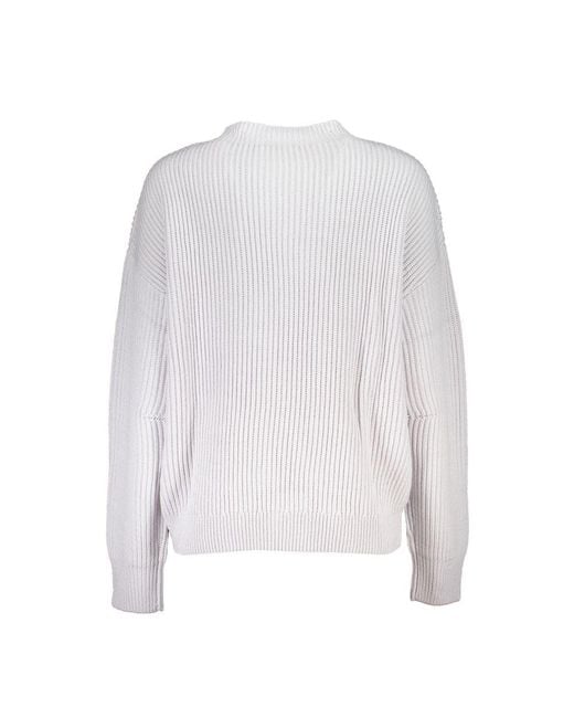 Patrizia Pepe Gray Elegant Turtleneck Sweater With Contrast Detail