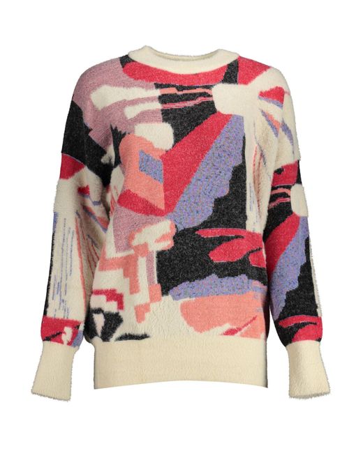 Desigual Red Chic Contrasting Detail Sweater