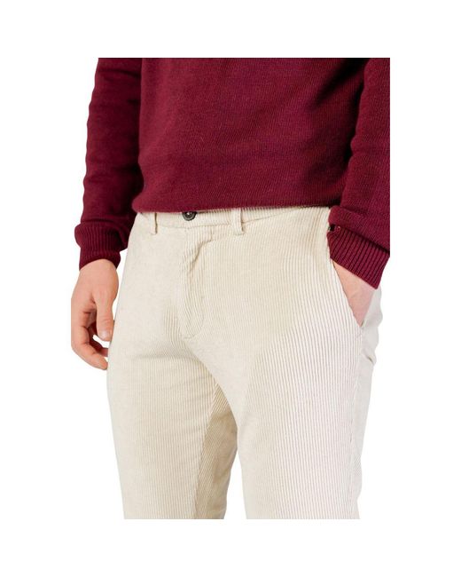 Borghese Red Beige Cotton Pants for men