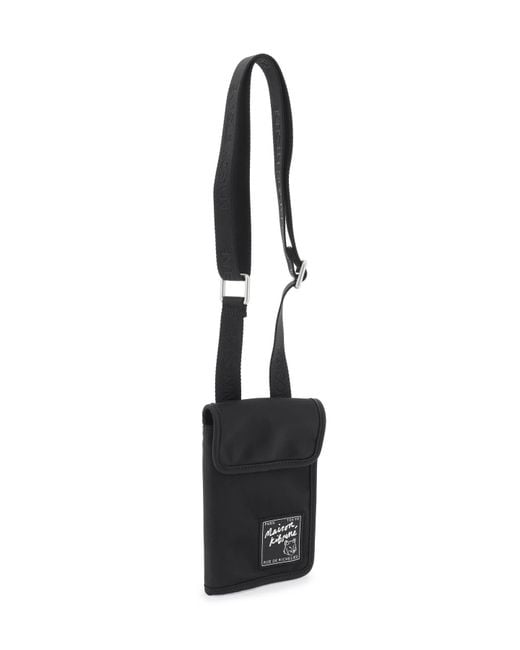 Maison Kitsuné Black Shoulder Bag The Traveller P for men