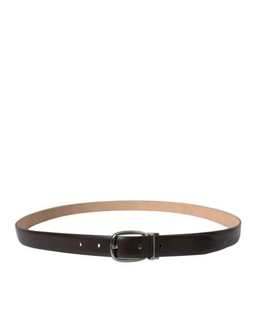 Dolce & Gabbana Black Elegant Leather Belt With Eye-Catching Buckle for men