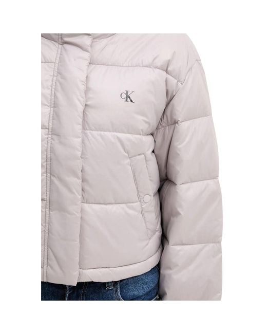 Calvin Klein Gray Purple Polyamide Jacket