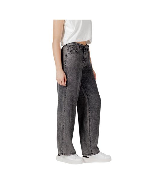 ONLY Gray Black Lyocell Casual Pants