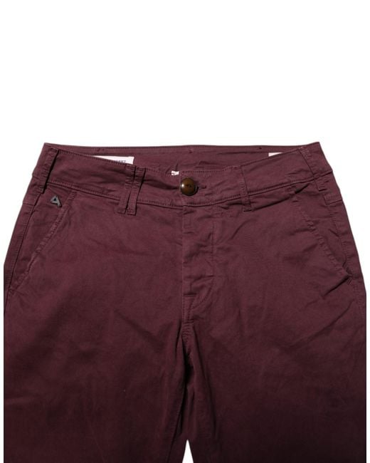 CYCLE Red Maroon Cotton Stretch Skinny Fit Men Denim Jeans for men