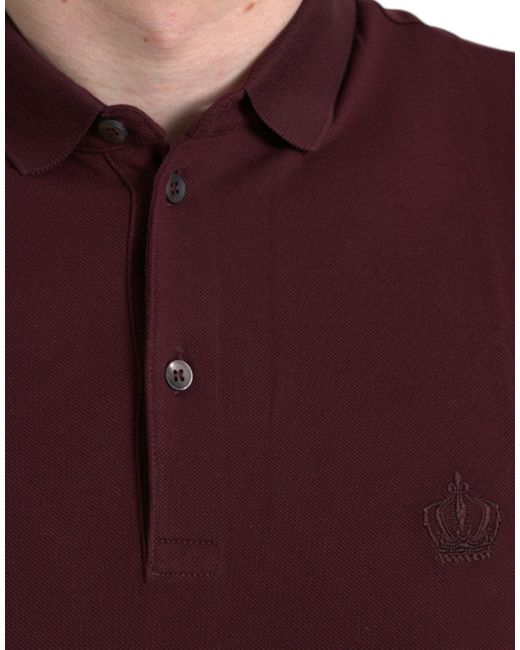 Dolce & Gabbana Red Elegant Cotton Polo T-Shirt for men