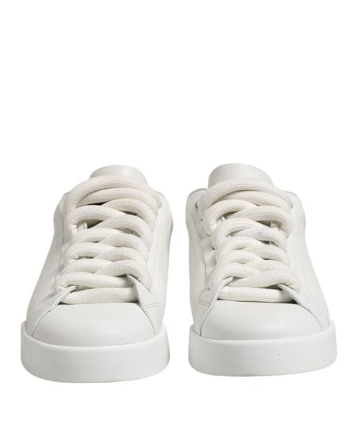 Dolce & Gabbana White Logo Lace Up Low Top Men Sneakers Shoes for men