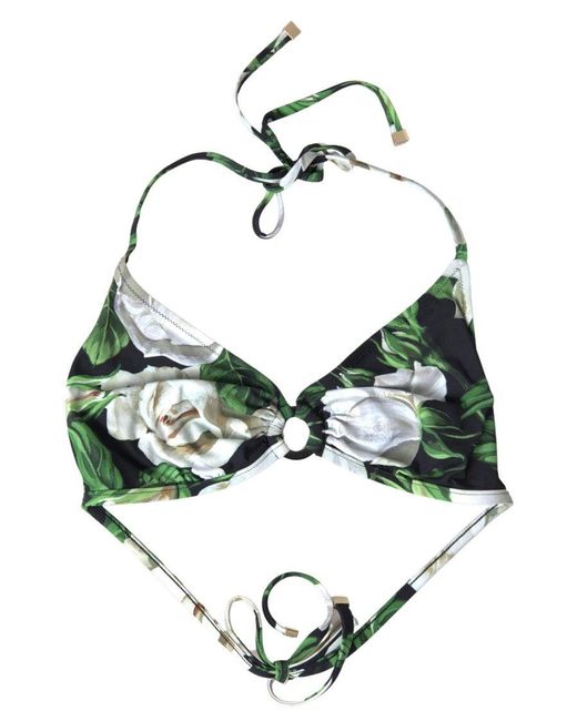 Dolce & Gabbana Multicolor Black Floral Two Piece Beachwear Swimwear Bikini