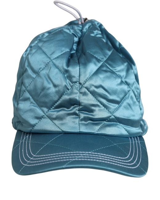 Dolce & Gabbana Blue Men Teal Polyester Quilted Baseball Cap Hat for men