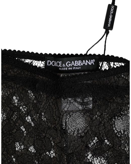 Dolce & Gabbana Black Nylon Stretch High Waist Panty Underwear