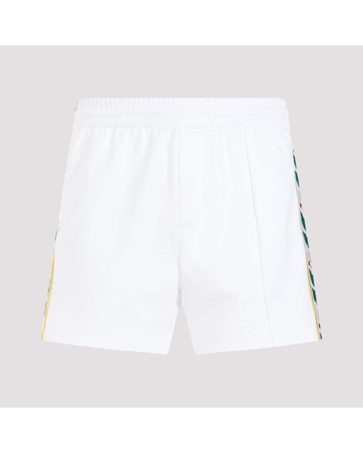 Casablancabrand White Laurel Track Polyester Shorts for men