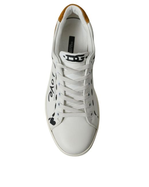 Dolce & Gabbana White Leather Love Milano Sneakers Shoes for men