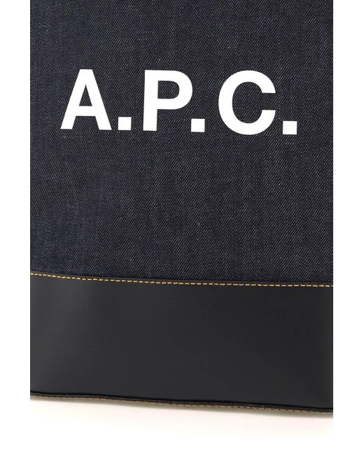 A.P.C. Black Axel Small Denim Tote Bag