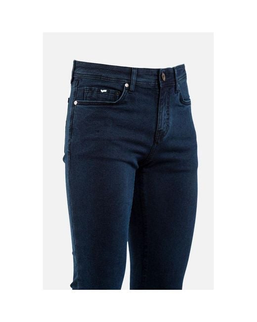Gas Blue Cotton Slim Fit Jeans for men