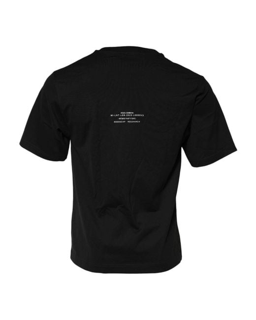 Dolce & Gabbana Black Dg Vib3 Print Cotton Crew Neck T for men