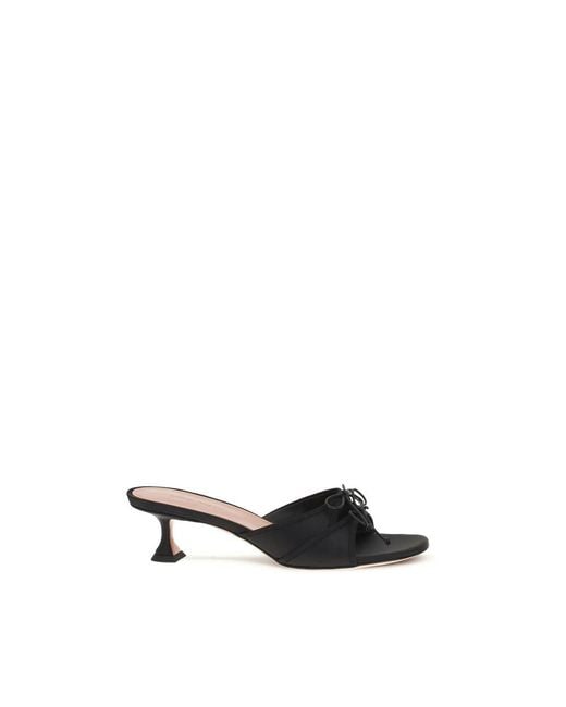 AMINA MUADDI Black Silk Sandals