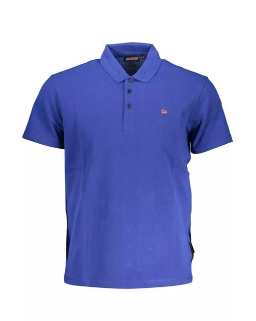 Napapijri Blue Cotton Polo Shirt for men