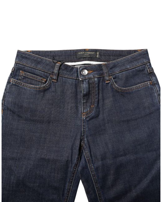 Dolce & Gabbana Blue Skinny Cotton Mid Waisted Denim Jeans for men