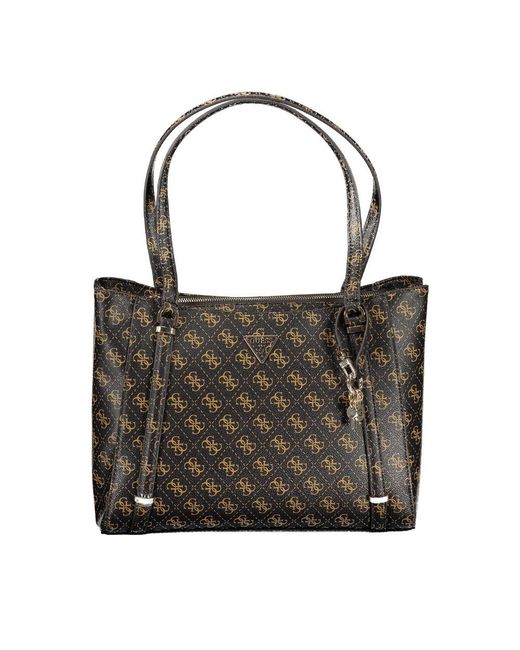 Guess Black Brown Polyethylene Handbag for men