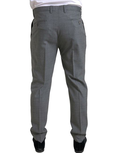 Dolce & Gabbana Gray Wool Chino Skinny Men Dress Trouser Pants for men