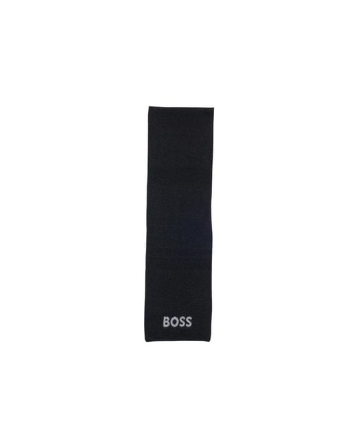 Boss Black Polyacrylic Scarf for men