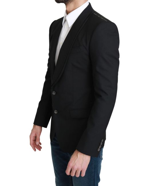 Dolce & Gabbana Dolce Gabbana Black Single Breasted Formal Wool Blazer for men