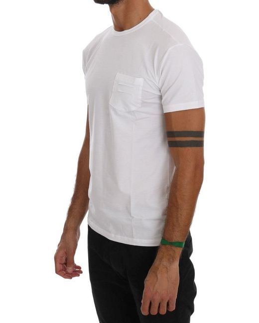 Daniele Alessandrini White Cotton Crewneck T-shirt for men