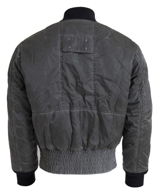 MM6 by Maison Margiela Gray Bomber Zipper Pocket Sleeves Jacket for men