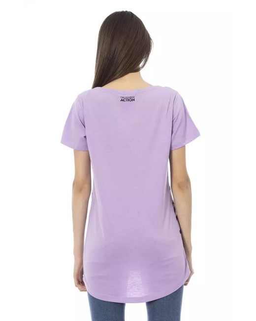 TRUSSARDI ACTION White Purple Cotton T