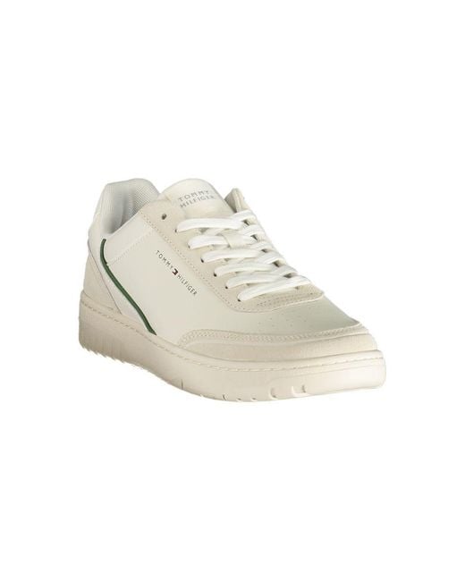 Tommy Hilfiger White Polyurethane Men's Sneaker for men