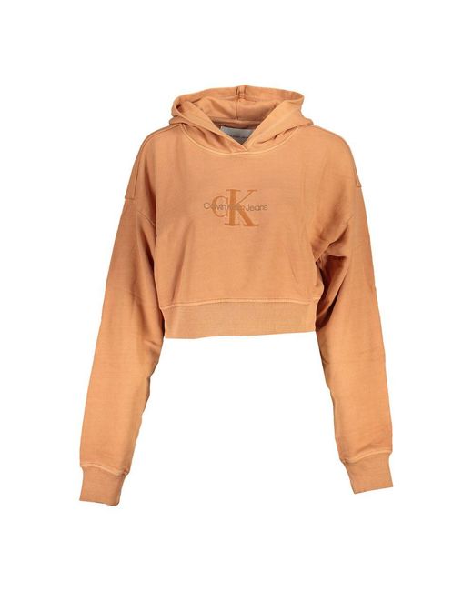Calvin Klein Orange Chic Hooded Sweatshirt With Embroidery
