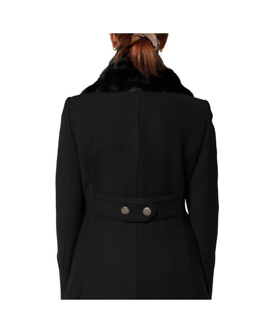 Dolce & Gabbana Black Fur Shawl Neck Wrap Cover Collar Scarf