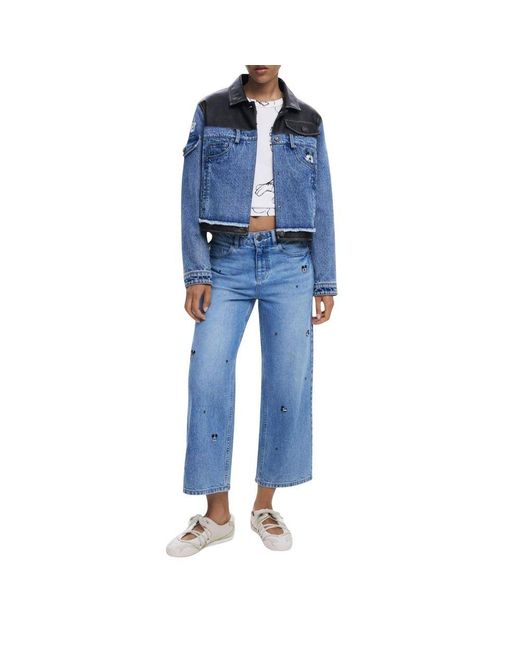 Desigual Blue Cotton Denim Jacket