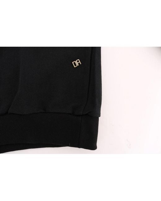 Daniele Alessandrini Blue Black Gym Casual Hooded Cotton Sweater for men