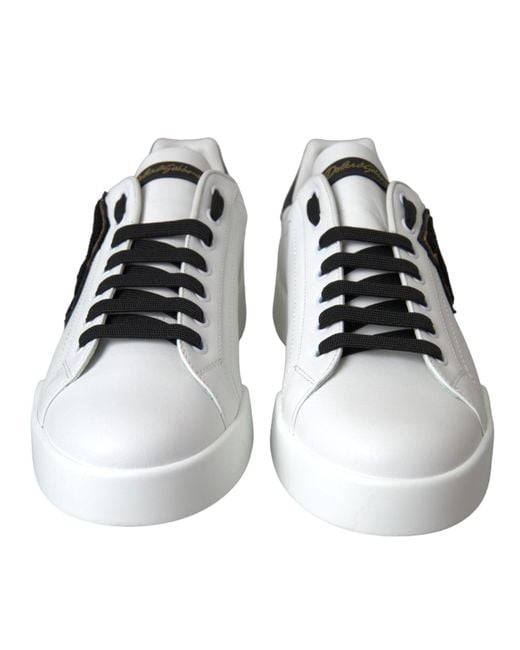 Dolce & Gabbana White Leather Dg Logo Casual Low Top Sneakers Shoes for men