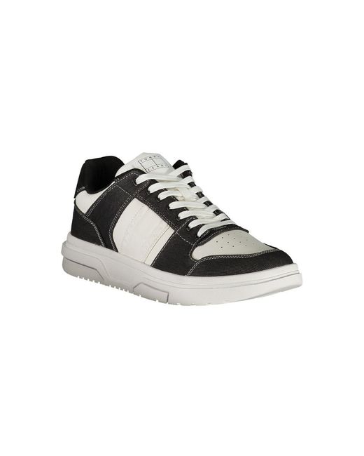Tommy Hilfiger Black Lowtop Canvas Sneakers Fm0Fm03776 for men