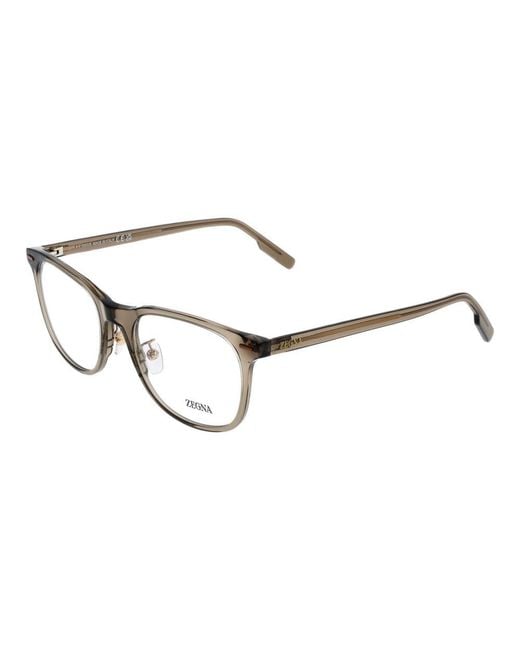 Zegna White Brown Acetate Glasses (frames) for men