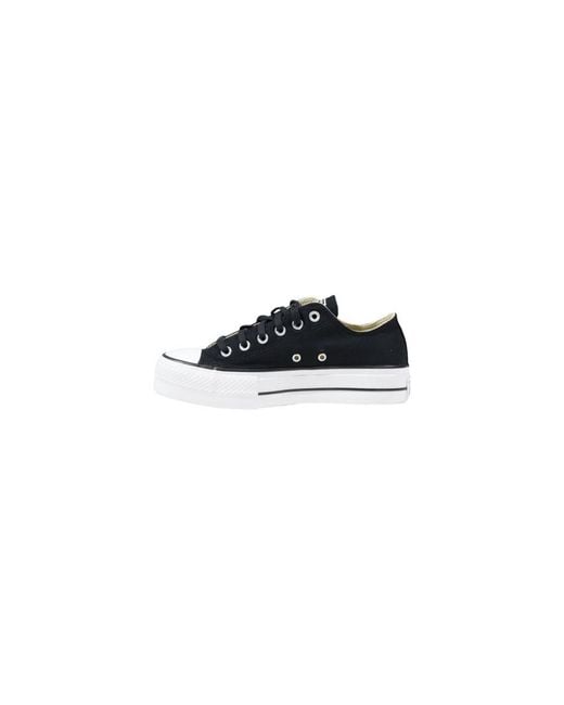 Converse Blue Black Fabric Platform Sneakers