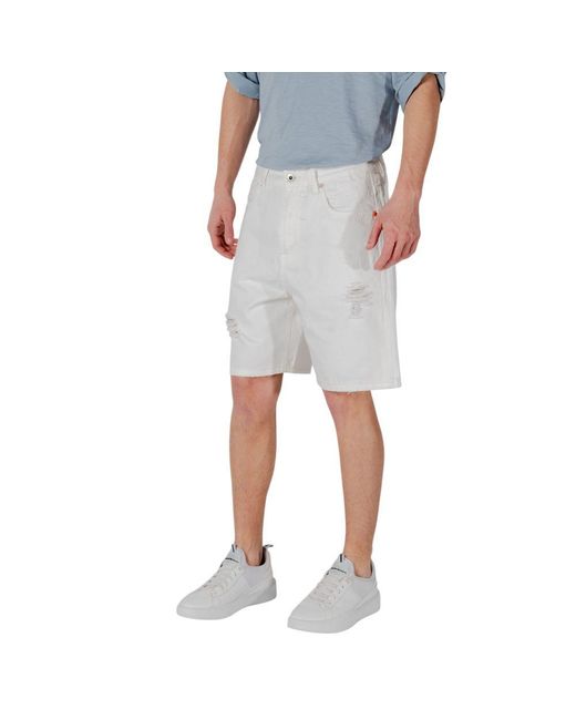 Gianni Lupo Gray Cotton Bermuda for men