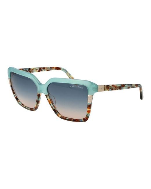 MARCIANO BY GUESS Blue Turquoise Acetate Sunglasses