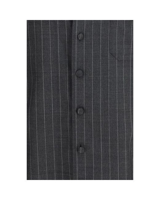 Dolce & Gabbana Gray Wool Oves Aries Dress Shirt for men