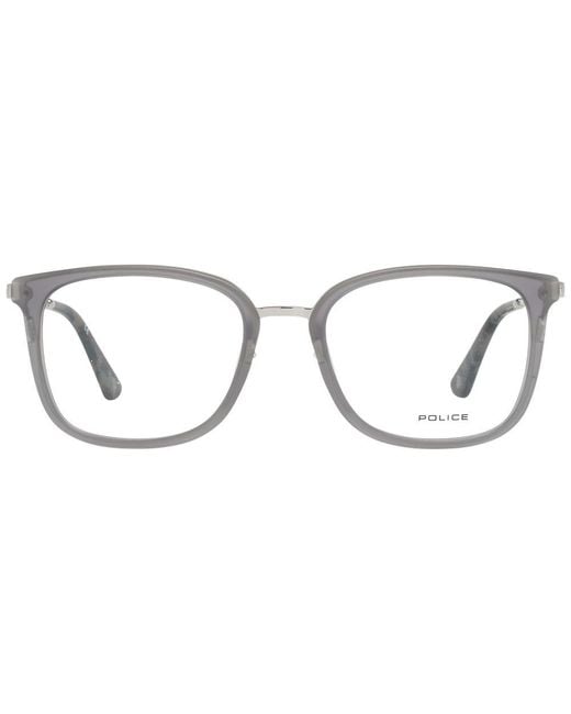 Police Metallic Gray Metal & Plastic Glasses (frames) for men